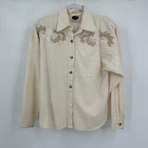Western Collection Embroidered Western Shirt‎ Size L Vintage Country Rodeo
